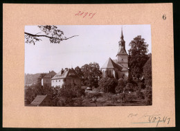 Fotografie Brück & Sohn Meissen, Ansicht Liebstadt, Kirche Und Schule, Schulhaus  - Lieux
