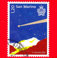 SAN MARINO - Usato - 2022 - Natale - Montagna E Stella Cometa In Campo Blu - 1.20 - Usati