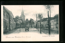 AK Trebbin, Marktplatz Mit Kirche  - Trebbin