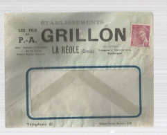 ETABLISSEMENTS LES FILS DE P. A. GRILLON A LAREOLE : 1 ENVELOPPE " COMMERCIALE " - 1900 – 1949