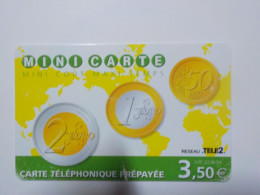 CARTE TELEPHONIQUE   Réseau Tele2    3.50 Euros - Kaarten Voor De Telefooncel (herlaadbaar)