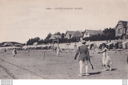 A18-17) CHATELAILLON - PLAGE  - PARTIE DE TENNIS SUR LA PLAGE  - ( 2 SCANS ) - Châtelaillon-Plage