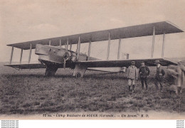 A7-33) CAMP MILITAIRE DE SOUGE (GIRONDE)  UN AVION ( FARMAN ) - 2 SCANS - 1914-1918: 1. Weltkrieg