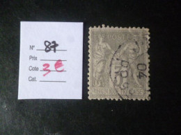 Timbre France Oblitéré N° 87  1880 - 1876-1898 Sage (Type II)