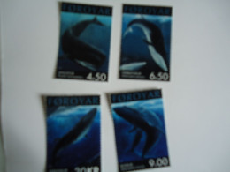 FAROE MNH   SET 4  FISHES WHALES - Baleines