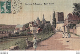 B10-71) ENVIRONS DU CREUSOT - SAINT SERNIN - ( ANIMATION  - HABITANTS - RONDE DES ENFANTS - CARTE TOILEE COULEURS ) - Other & Unclassified