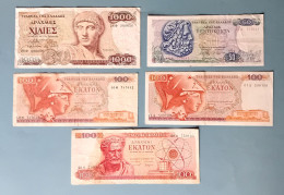 GRECE - LOT DE 5 BILLETS - Grèce