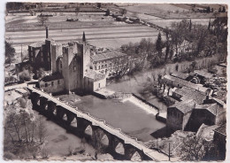 D21- 47) BARBASTE (LOT ET GARONNE)  EN AVION AU DESSUS DE ... LE CHATEAU D'HENRI IV ET LE PONT SUR LA GELISE - (2 SCANS) - Autres & Non Classés