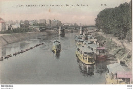 D17- 94) CHARENTON - ARRIVEE DU BATEAU DE PARIS  - (COLORISEE - 2 SCANS) - Charenton Le Pont