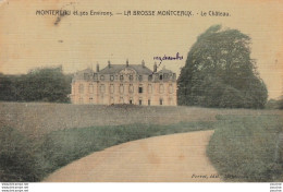 D10-77) MONTEREAU ET SES ENVIRONS - LA BROSSE MONTCEAUX - LE CHATEAU - (CARTE TOILEE COULEURS - 2 SCANS) - Montereau