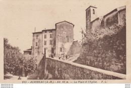 E1- 06) AURIBEAU (ALPES MARITIMES)  LA PLACE ET L'EGLISE - (PETITE ANIMATION - PERSONNAGES - 2 SCANS) - Other & Unclassified