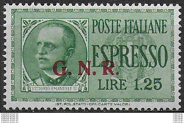 1943 Repubblica Sociale Espressi Lire 1,25 Var MNH Sassone N. 19/IIk - Sonstige & Ohne Zuordnung