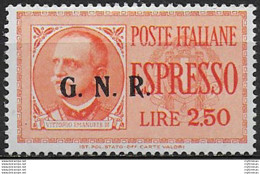 1943 Repubblica Sociale  Espressi Lire 2,50 Var MNH Sassone N. 20/IIIn - Andere & Zonder Classificatie