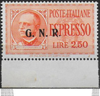 1943 Repubblica Sociale Espressi Lire 2,50 Var Bf MNH Sassone N. 20/IIIk - Andere & Zonder Classificatie