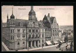 AK Pforzheim, Marktplatz Mit Rathaus  - Pforzheim