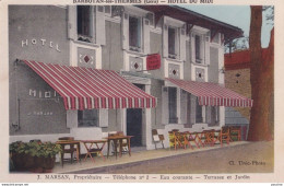 E12-32) BARBOTAN LES THERMES (GERS) HOTEL DU MIDI - J. MARSAN PROPRIETAIRE - TERRASSE ET JARDIN - ( 2 SCANS ) - Barbotan