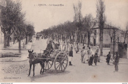 E12- DJELFA (ALGERIE) LA GRANDE RUE  - ANIMEE - ATTELAGE - ( 2 SCANS ) - Djelfa