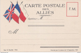 E11- CARTE POSTALE DES ALLIES - FM - IMP ROUCHET PARIS - CENSURE 1939 - NEUVE - CARTE EN FRANCHISE - ( 2 SCANS ) - Storia Postale