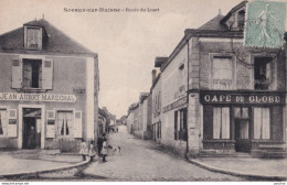 E7-72) SCEAUX SUR HUISNE (SARTHE) ROUTE DU LUART - ANIMEE - CAFE DU GLOBE - JEAN AUBRY MARECHAL  - Sonstige & Ohne Zuordnung