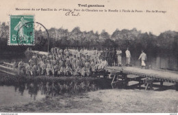 54) TOUL GARNISON- MANOEUVRES DU 20° BATAILLON DU 1 Er GENIE - PONT DE CHEVALETS SUR LA MOSELLE ... - FIN DE MONTAGE - Toul