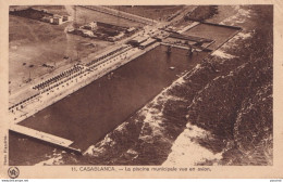 E19- CASABLANCA (MAROC ) LA PISCINE MUNICIPALE VUE EN AVION -  EN 1941 - ( 2 SCANS ) - Casablanca