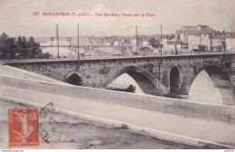 F2-82) MONTAUBAN - VUE DES DEUX PONTS SUR LE TARN EN 1916 - Montauban