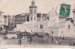 F18- ALGER - LA MOSQUEE - PLACE DU GOUVERNEMENT - ANIMEE - TRAMWAY  - EN 1912 - Alger