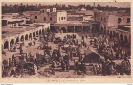 F18- GABES (TUNISIE) - LE MARCHE DE DJARA - ANIMEE - EN 1930 - ( 2 SCANS ) - Tunisie