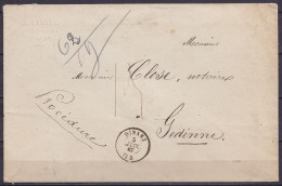 LSC (sans Contenu) Port "13" Payé Càd DINANT /5 JANV 1867 Pour Notaire à GEDINNE (au Dos: Càd Arrivée GEDINNE) - 1866-1867 Kleine Leeuw