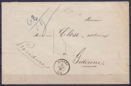 LSC (sans Contenu) Port "13" Payé Càd DINANT /5 JANV 1867 Pour Notaire à GEDINNE (au Dos: Càd Arrivée GEDINNE) - 1866-1867 Piccolo Leone