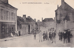 72) SAINT GEORGES DU BOIS - SARTHE - LA PLACE -  ANIMEE - EPICERIE CENTRALE - HABITANTS - ECOLIERS - ( 2 SCANS ) - Sonstige & Ohne Zuordnung