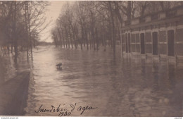 47) AGEN - CARTE PHOTO BALISTAI - INONDATION - CRUE MARS 1930 - RUE ANDRE CHENIER ET GRAVIER - ( 2 SCANS ) - Agen