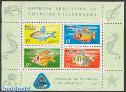 Brazil 1969 Fish S/s, Mint NH, Nature - Fish - Neufs