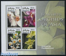 Maldives 2006 Orchids Of Asia 4v M/s, Mint NH, Nature - Flowers & Plants - Orchids - Maldivas (1965-...)