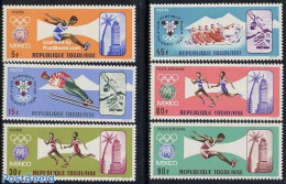 Togo 1968 Olympic Games 6v, Mint NH, Sport - Athletics - (Bob) Sleigh Sports - Olympic Games - Olympic Winter Games - .. - Atletiek