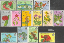 Gambia 1977 Definitives, Flowers 13v, Mint NH, Nature - Flowers & Plants - Gambie (...-1964)