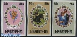 Lesotho 1981 Charles & Diana Wedding 3v Imperforated, Mint NH, History - Charles & Diana - Kings & Queens (Royalty) - Case Reali