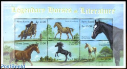 Sierra Leone 2001 Legendary Horses 6v M/s, Mint NH, Nature - Horses - Art - Fairytales - Fairy Tales, Popular Stories & Legends