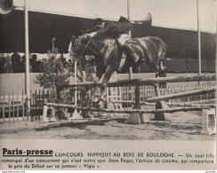 PARIS PRESSE - CONCOURS HIPPIQUE AU BOIS DE BOULOGNE - JEAN PAQUI L'ARTISTE DE CINEMA - Orte