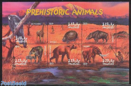 Maldives 2002 Prehistoric Animals 6v M/s, Mint NH, Nature - Prehistoric Animals - Vor- U. Frühgeschichte