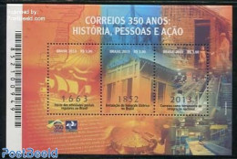 Brazil 2013 350 Years Post S/s, Mint NH, Science - Transport - Telecommunication - Post - Ships And Boats - Ongebruikt