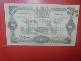 SUEDE 1 KRONA 1917 Circuler (B.33) - Zweden