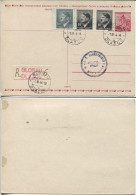 Böhmen Und Mähren Provisorischer Einschreibezettel Glosau Ganzsache P3 Vom 1.4.44 - Covers & Documents