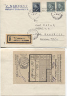 Böhmen Und Mähren Lodenitz Sämischer Provisorischer Einschreibezettel Karte 7.2.1944 - Briefe U. Dokumente