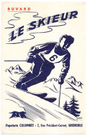 Buvard 13,4 X 21 Cahiers "Le Skieur"  Papeterie COLOMBET à Grenoble Isère - Papierwaren