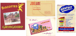 Lot De 4 Buvards (23) GRINGOIRE - JACQUEMIN - JUGLANE - LANVIN Avec Défauts :taches,  Pliures,déchirures Etc. Etc - Collections, Lots & Series