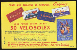 Buvard 21 X 13 Grace Au Tablettes De Chocolat CASINO Vous Pouvez Gagner Un De 50 Velosolex... - Cacao