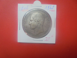 Léopold 1er. 5 FRANCS 1865 ARGENT (A.5) - 5 Francs