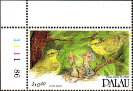 Palau Poste N** Yv: 534 Mi: Palau Bush-Warbler Cettia Annae Coin De Feuille - Palau