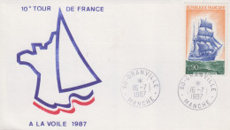 Enveloppe   FRANCE   10éme   TOUR  DE  FRANCE   à   La  Voile    GRANVILLE   1987 - Segeln